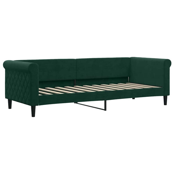 Ausziehbares Tagesbett Dunkelgrün 80x200 cm Samt
