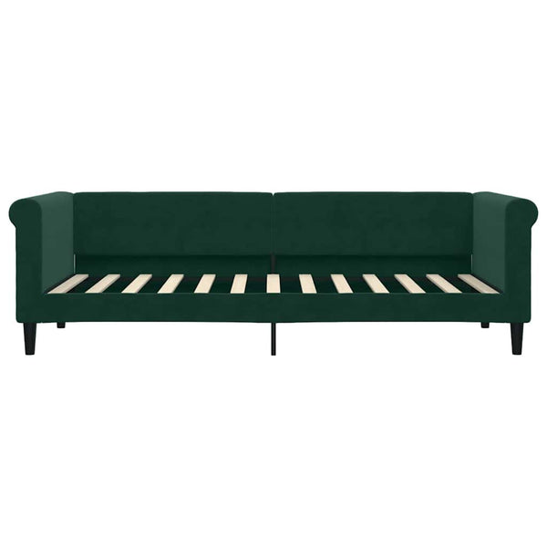 Ausziehbares Tagesbett Dunkelgrün 80x200 cm Samt