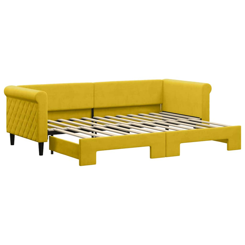 Gelbes Ausziehbares Tagesbett 80x200 cm Samt