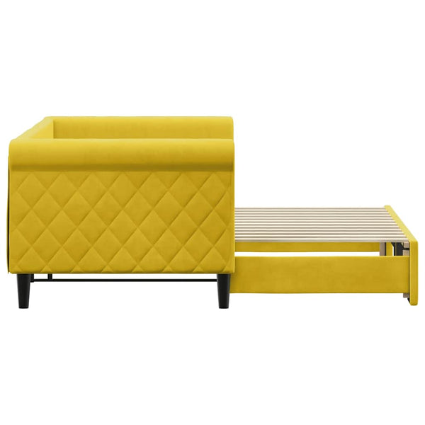 Gelbes Ausziehbares Tagesbett 80x200 cm Samt