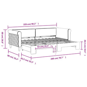 Gelbes Ausziehbares Tagesbett 80x200 cm Samt