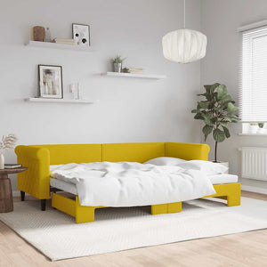 Gelbes Ausziehbares Tagesbett 80x200 cm Samt