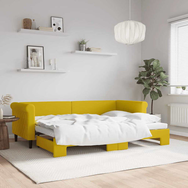 Gelbes Ausziehbares Tagesbett 80x200 cm Samt