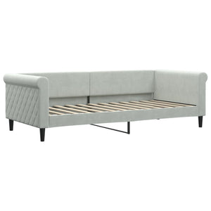 Ausziehbares Tagesbett Hellgrau Samt 90x200 cm