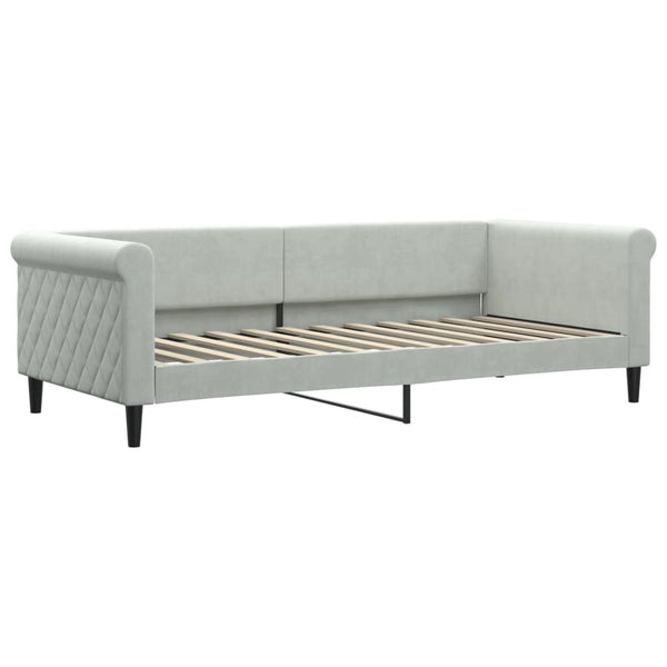 Ausziehbares Tagesbett Hellgrau Samt 90x200 cm