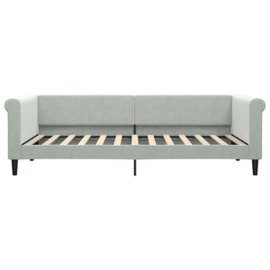 Ausziehbares Tagesbett Hellgrau Samt 90x200 cm