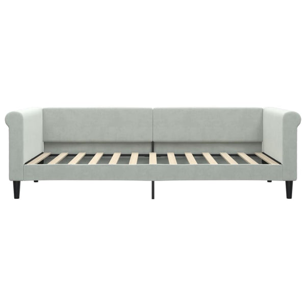 Ausziehbares Tagesbett Hellgrau Samt 90x200 cm