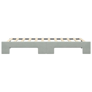 Ausziehbares Tagesbett Hellgrau Samt 90x200 cm