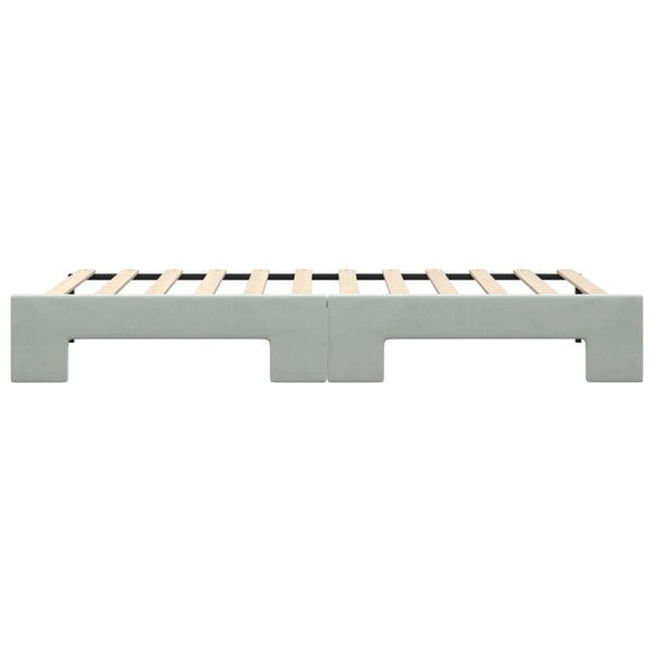 Ausziehbares Tagesbett Hellgrau Samt 90x200 cm