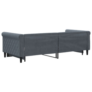 Ausziehbares Tagesbett Dunkelgrau 90x200 cm Samt