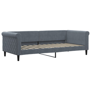 Ausziehbares Tagesbett Dunkelgrau 90x200 cm Samt