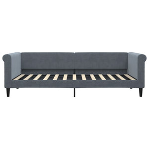 Ausziehbares Tagesbett Dunkelgrau 90x200 cm Samt