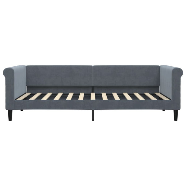 Ausziehbares Tagesbett Dunkelgrau 90x200 cm Samt