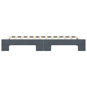 Ausziehbares Tagesbett Dunkelgrau 90x200 cm Samt