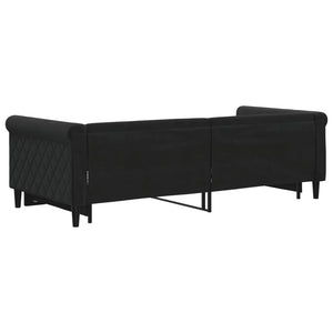 Ausziehbares Tagesbett Schwarz Samt 90x200 cm