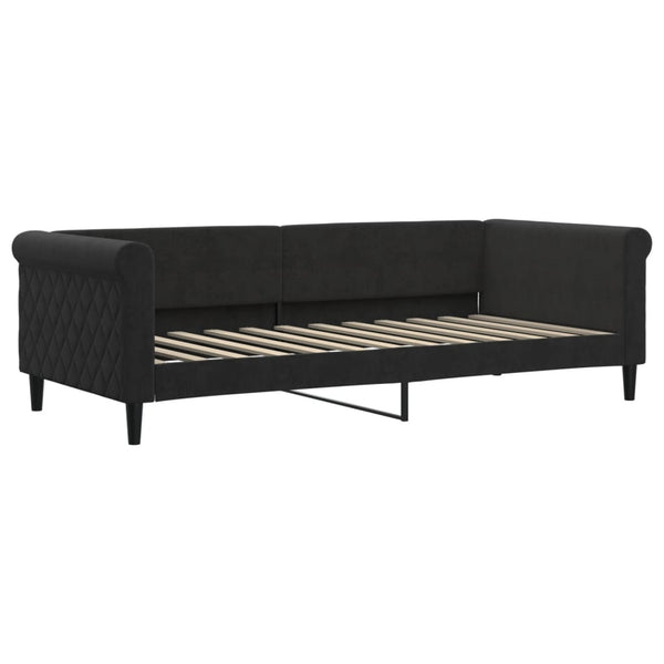 Ausziehbares Tagesbett Schwarz Samt 90x200 cm
