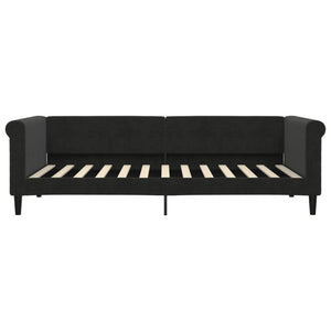 Ausziehbares Tagesbett Schwarz Samt 90x200 cm