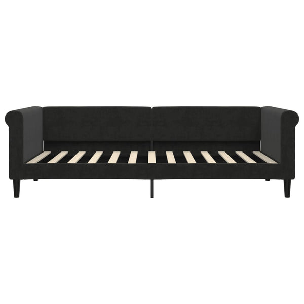 Ausziehbares Tagesbett Schwarz Samt 90x200 cm