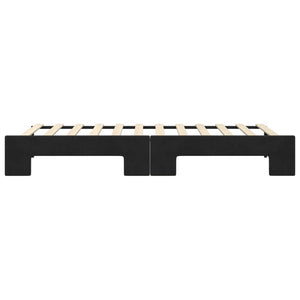 Ausziehbares Tagesbett Schwarz Samt 90x200 cm