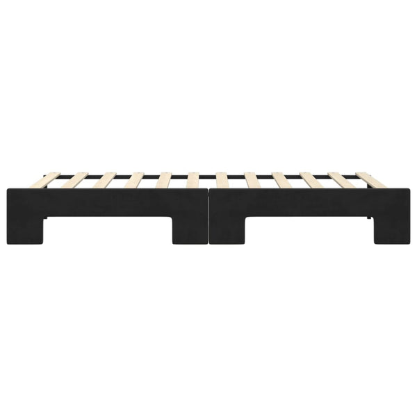 Ausziehbares Tagesbett Schwarz Samt 90x200 cm