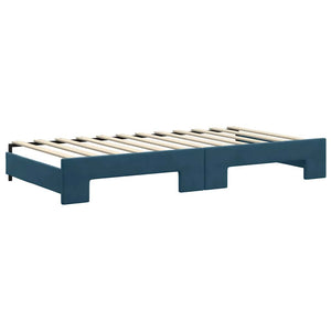 Ausziehbares Tagesbett Blau Samt 100x200 cm