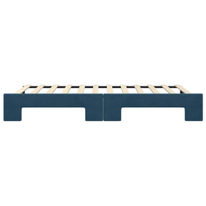 Ausziehbares Tagesbett Blau Samt 100x200 cm