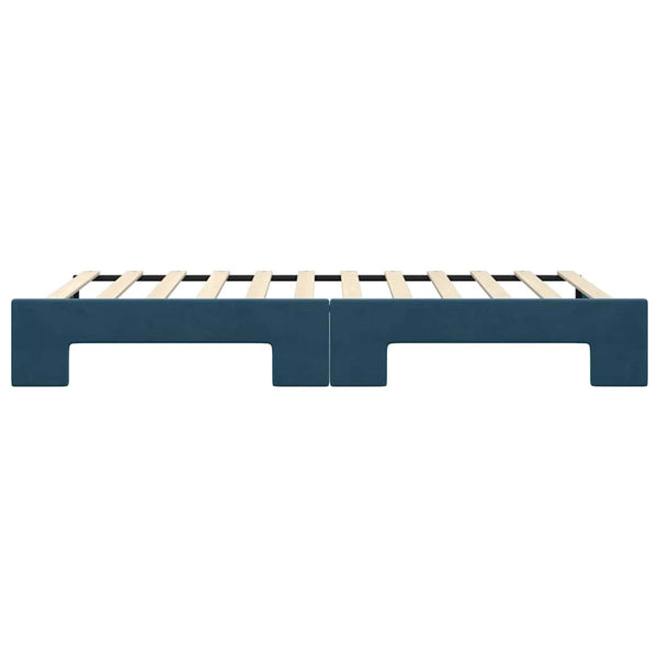Ausziehbares Tagesbett Blau Samt 100x200 cm