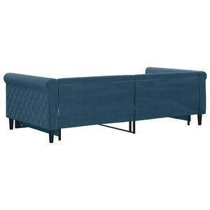 Ausziehbares Tagesbett Blau Samt 100x200 cm