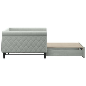 Ausziehbares Tagesbett Hellgrau Samt 100x200 cm