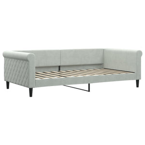 Ausziehbares Tagesbett Hellgrau Samt 100x200 cm