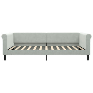 Ausziehbares Tagesbett Hellgrau Samt 100x200 cm
