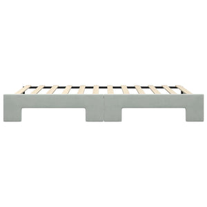 Ausziehbares Tagesbett Hellgrau Samt 100x200 cm