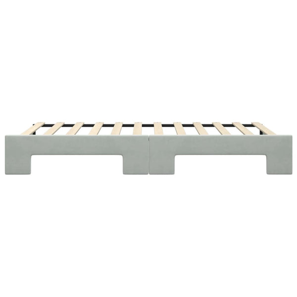 Ausziehbares Tagesbett Hellgrau Samt 100x200 cm