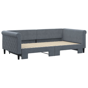 Ausziehbares Tagesbett Dunkelgrau Samt 100x200 cm