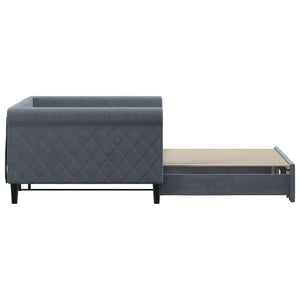 Ausziehbares Tagesbett Dunkelgrau Samt 100x200 cm