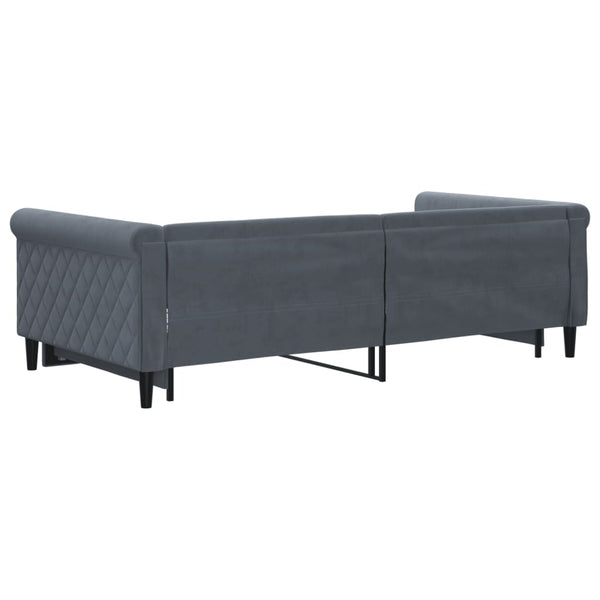 Ausziehbares Tagesbett Dunkelgrau Samt 100x200 cm