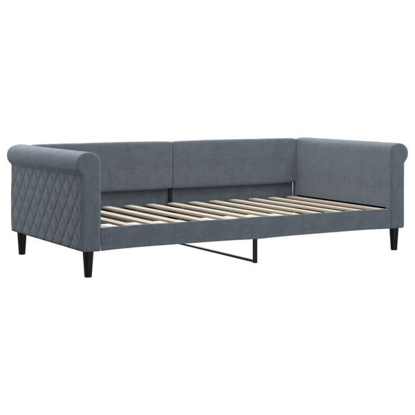 Ausziehbares Tagesbett Dunkelgrau Samt 100x200 cm