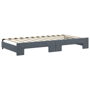 Ausziehbares Tagesbett Dunkelgrau Samt 100x200 cm