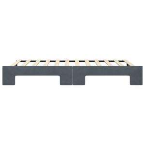 Ausziehbares Tagesbett Dunkelgrau Samt 100x200 cm