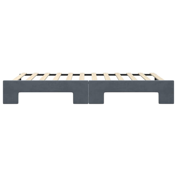 Ausziehbares Tagesbett Dunkelgrau Samt 100x200 cm