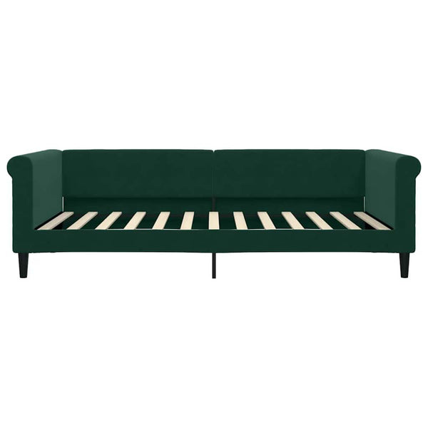 Ausziehbares Tagesbett Dunkelgrün Samt 100x200 cm