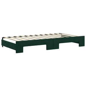Ausziehbares Tagesbett Dunkelgrün Samt 100x200 cm