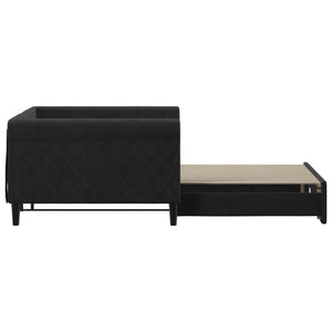 Ausziehbares Tagesbett Schwarz Samt 100x200 cm