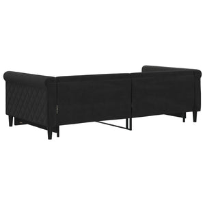 Ausziehbares Tagesbett Schwarz Samt 100x200 cm