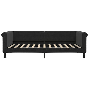 Ausziehbares Tagesbett Schwarz Samt 100x200 cm