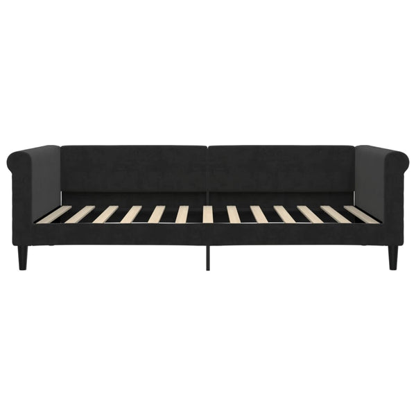 Ausziehbares Tagesbett Schwarz Samt 100x200 cm