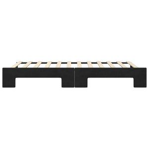 Ausziehbares Tagesbett Schwarz Samt 100x200 cm