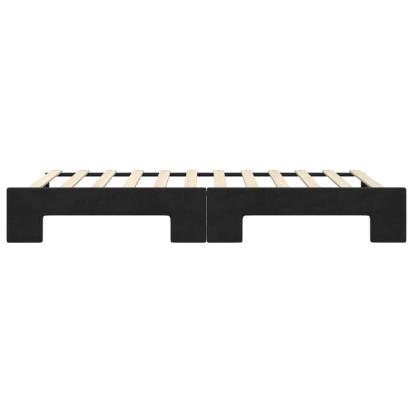 Ausziehbares Tagesbett Schwarz Samt 100x200 cm