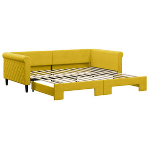 Gelbes Ausziehbares Tagesbett Samt 100x200 cm