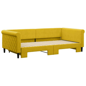 Gelbes Ausziehbares Tagesbett Samt 100x200 cm